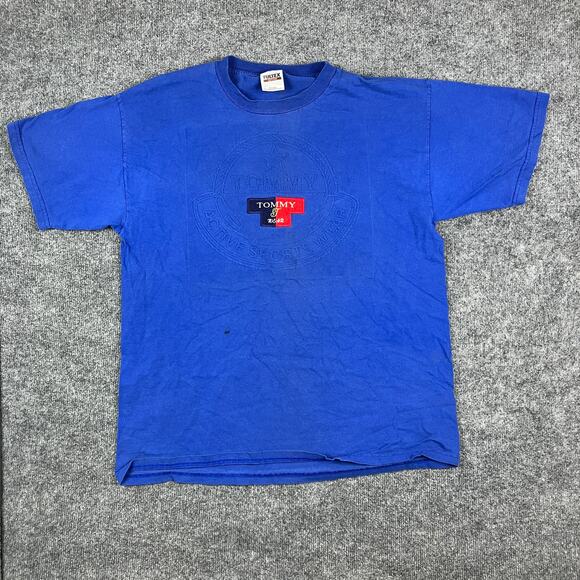 Tommy Hilfiger T-Shirt Mens Size XL Blue Embroidered Logo Active Sportswear Tee - Picture 3 of 10